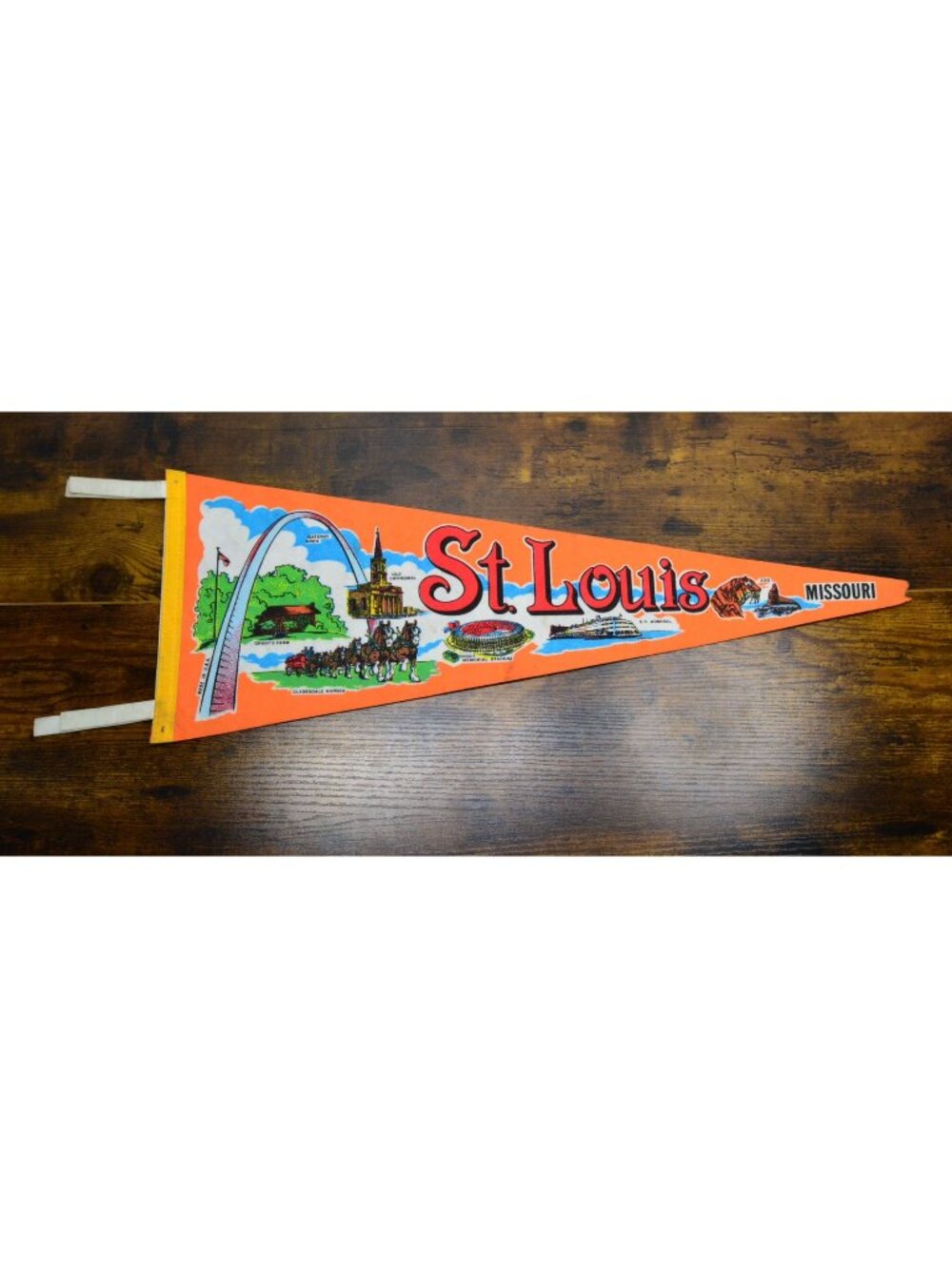 Vintage St. Louis, Missouri pennant 24 inches damaged